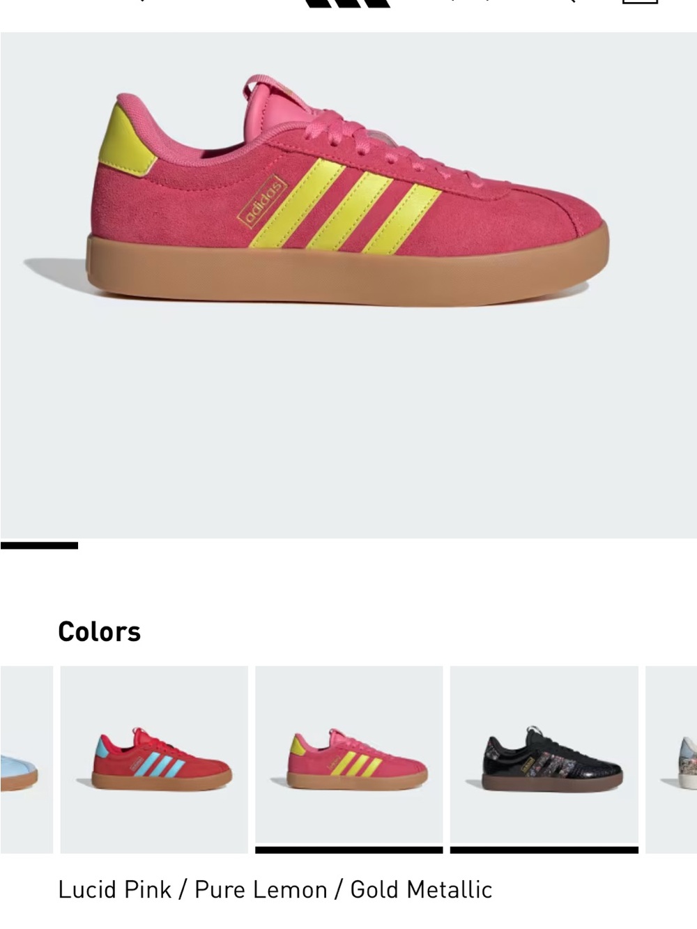 adidas Lucid Pink and Pure Lemon Suede court VL 3.0